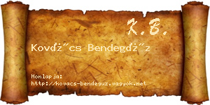 Kovács Bendegúz névjegykártya